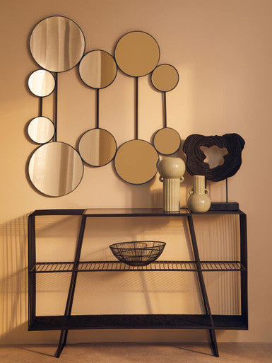 Trento Console Table With Grey Glass Top