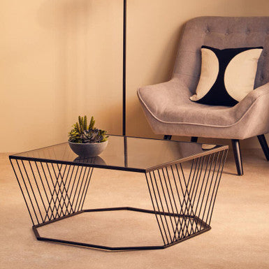 Trento Coffee Table With Grey Glass Top