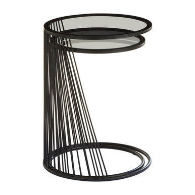 Trento Set of 2 Glass Top Side Tables