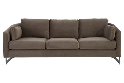 Freda Dark Grey Cotton Velvet 3 Seat Sofa