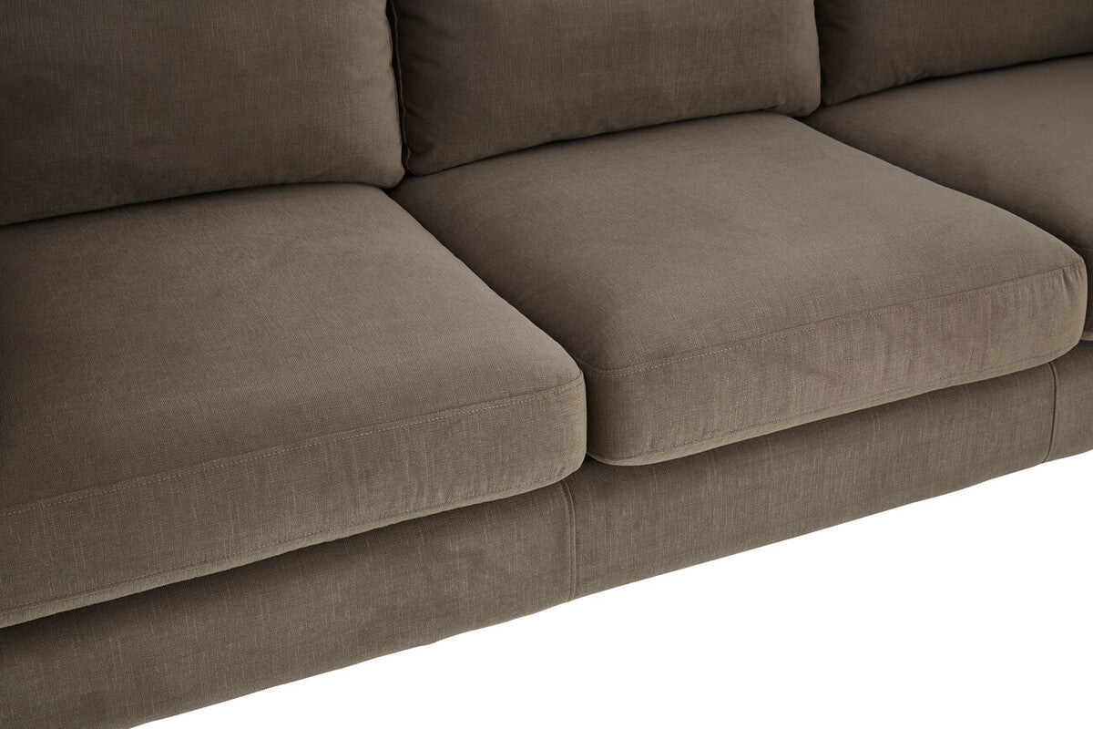 Freda Dark Grey Cotton Velvet 3 Seat Sofa