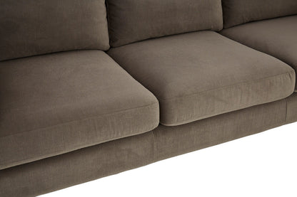 Freda Dark Grey Cotton Velvet 3 Seat Sofa