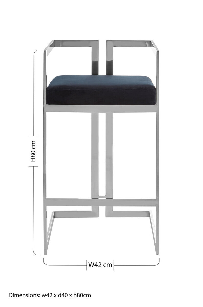 Bar Stool with Silver Frame | Azalea