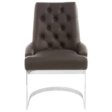 Azalea Tufted Black Faux Leather Dining Chair