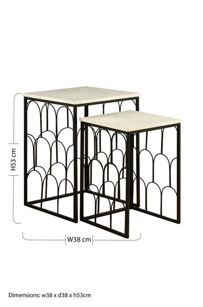 Templar Set Of 2 Marble Tops Side Tables