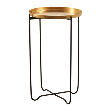 Templar Gold Finish Round Top Side Table