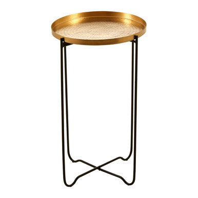 Templar Gold Finish Round Top Side Table