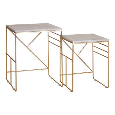 Avantis Marble Set Of 2 Square Nesting Tables