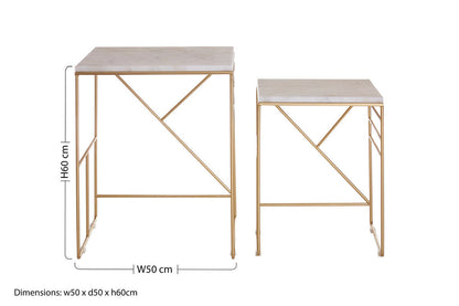 Avantis Marble Set Of 2 Square Nesting Tables