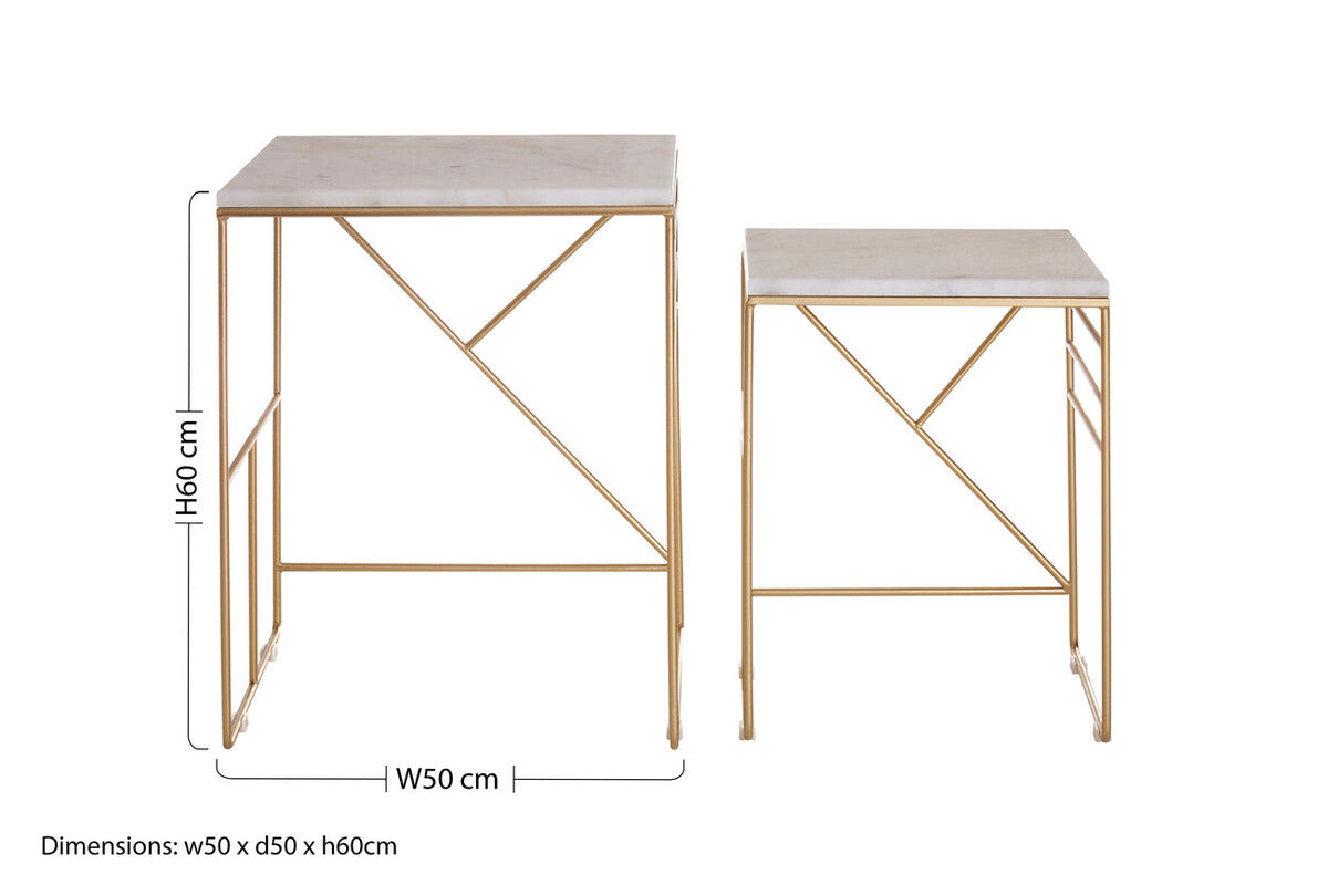 Avantis Marble Set Of 2 Square Nesting Tables