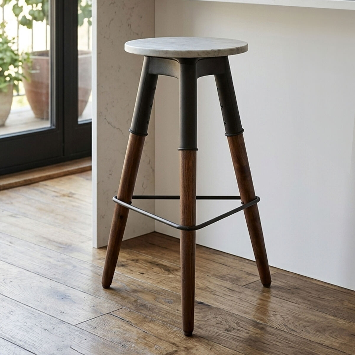 3 Leg Bar Stool with Marble Top | Vasco