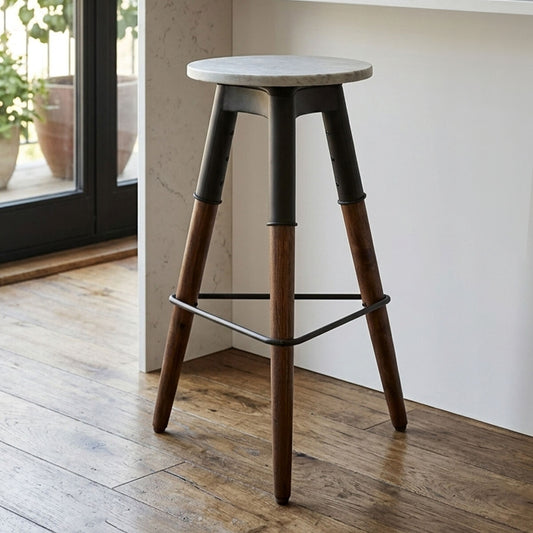 3 Leg Bar Stool with Marble Top | Vasco