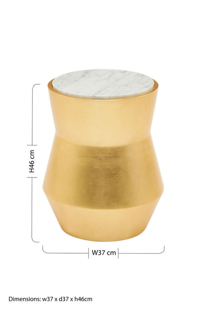 Lino Small Gold Drum Side Table