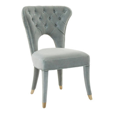 Villi Blue Velvet Tufted Dining Chair