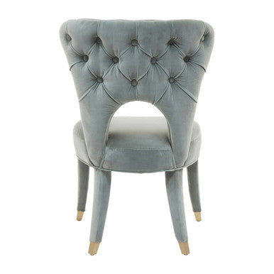 Villi Blue Velvet Tufted Dining Chair