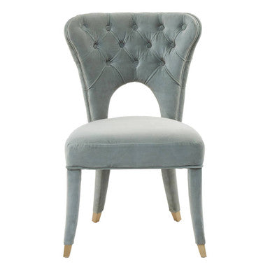 Villi Blue Velvet Tufted Dining Chair
