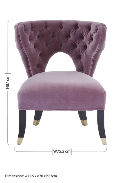 Villi Lilac Velvet Accent Chair