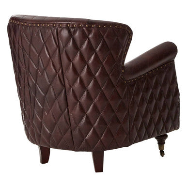Victor Brown Leather Winged Back Armchair