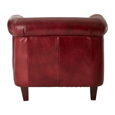 Victor Deep Red Leather Armchair