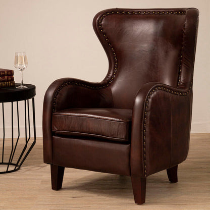 Victor Brown Leather Lounge Chair
