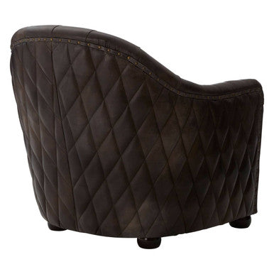 Victor Dark Grey Brown Leather Tub Chair