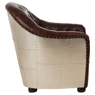 Victor  Brown Leather Tub Chair