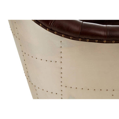 Victor  Brown Leather Tub Chair