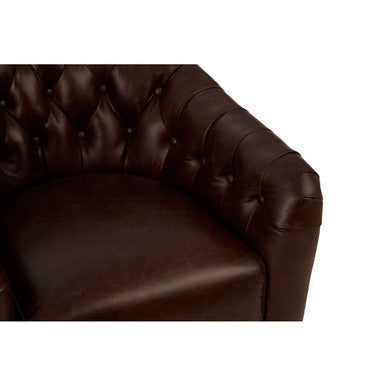 Victor  Brown Leather Tub Chair