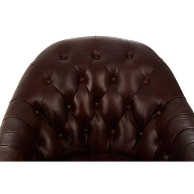 Victor  Brown Leather Tub Chair