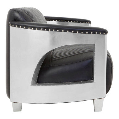 Victor 3 Seat Black Leather Sofa