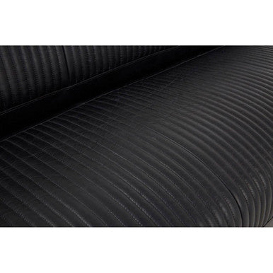 Victor 3 Seat Black Leather Sofa