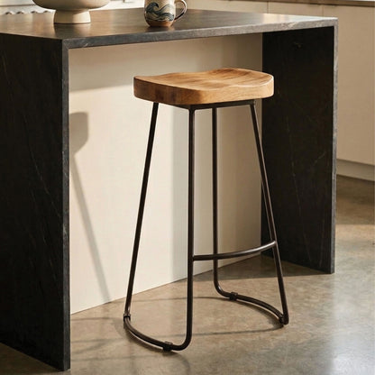 Lyon Oak Wood Bar Stool