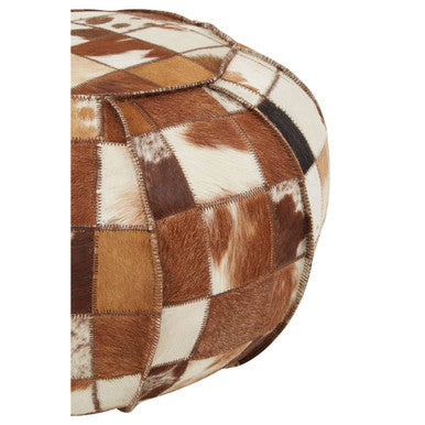 Buffalo Leather Patchwork Pouffe