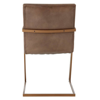 Buffalo Grey Leather Cantilever Dining Chair
