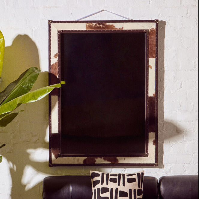Brown and White Genuine Cowhide Wall Mirror | Kensington Townhouse