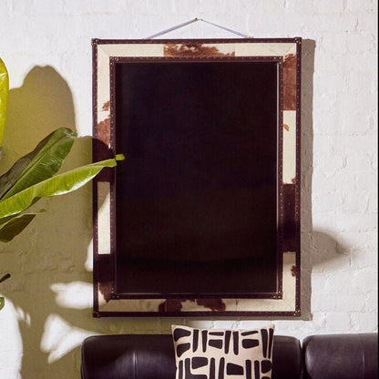 Brown and White Genuine Cowhide Wall Mirror | Kensington Townhouse
