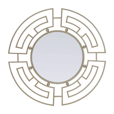 Jalal Silver Metal Frame Round Wall Mirror