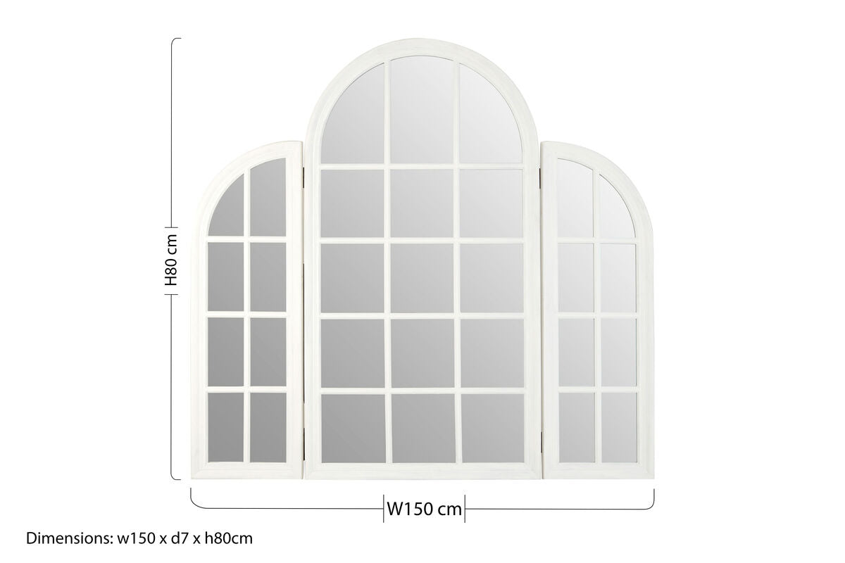 White Finish Dressing Table Mirror | Fret