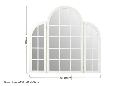 White Finish Dressing Table Mirror | Fret
