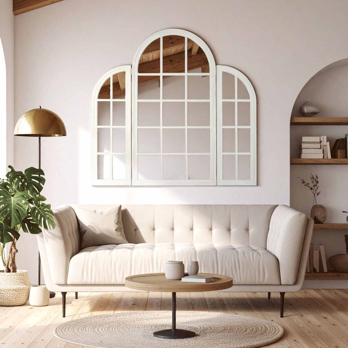 Fret White Finish Dressing Table Mirror