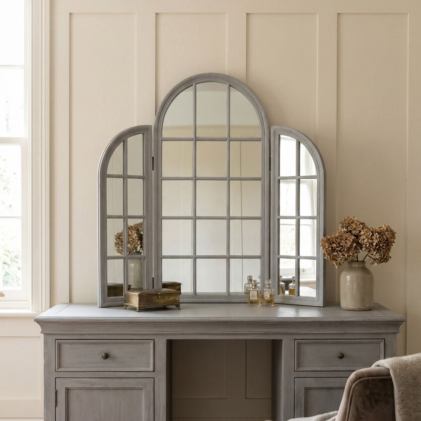 Grey Finish Dressing Table Mirror | Fret