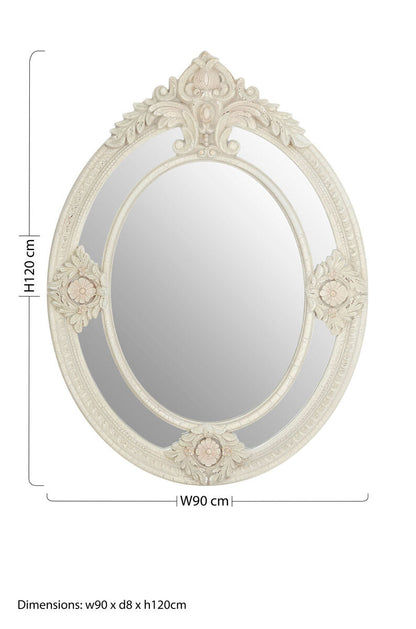 Eclipse Antique White Ornate Wall Mirror