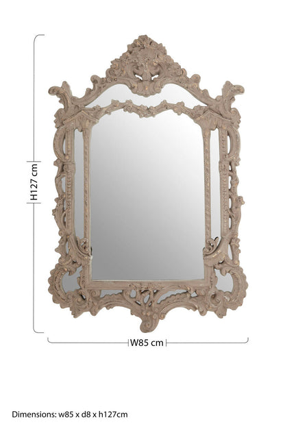 Vasari Antique Grey Ornate Wall Mirror