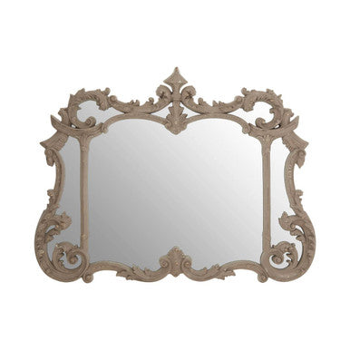 Haniel Antique Grey Finish Ornate Wall Mirror