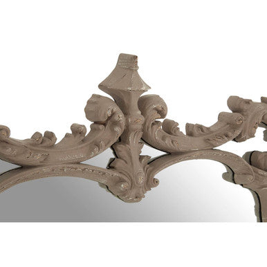 Haniel Antique Grey Finish Ornate Wall Mirror