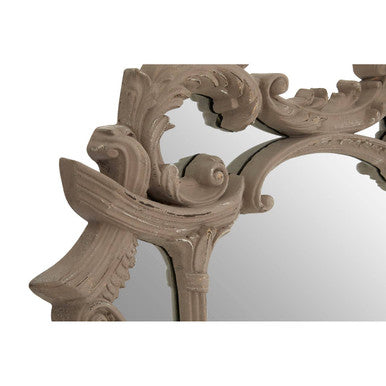 Haniel Antique Grey Finish Ornate Wall Mirror