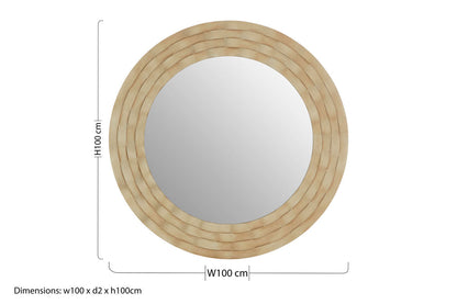 Gwenn Round Wall Mirror with Antique Silver Finish