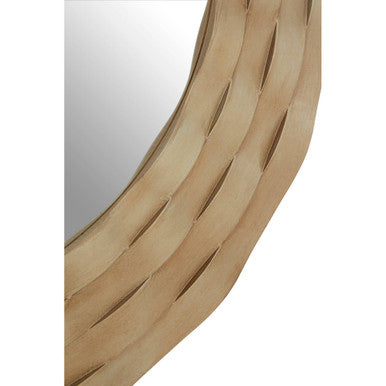 Gwenn Round Wall Mirror with Antique Silver Finish