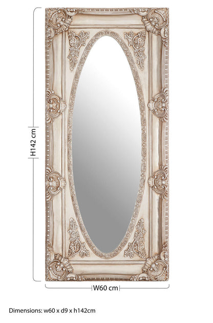 Marseille Champagne Oval Border Wall Mirror
