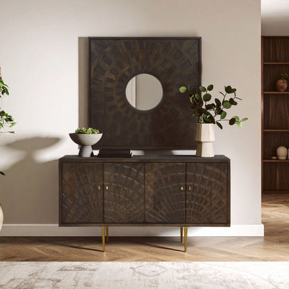 Carved Mango Wood Wall Mirror | Suri